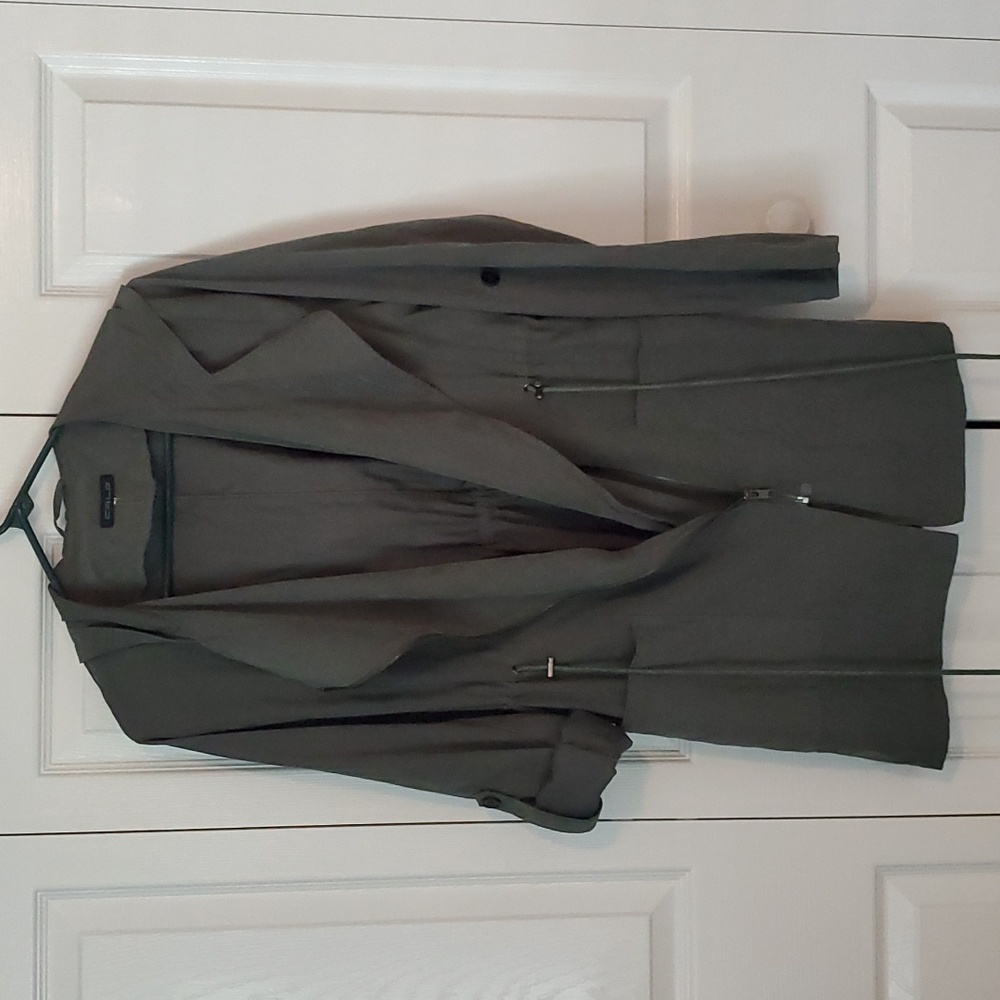 Cals Hooded Drawstring Olive Jacket Women's Small